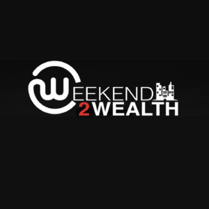 White text logo on a black background that says "Weekend 2 Wealth